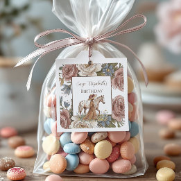 Elegant Horse Lover Birthday Square Sticker