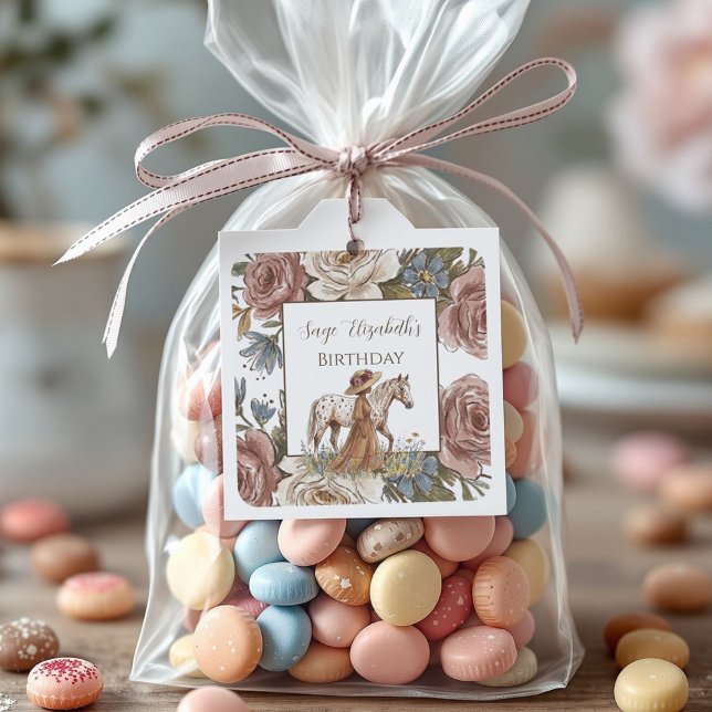 Elegant Horse Lover Birthday  Square Sticker (Creator Uploaded)