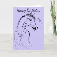 Elegant Horse Outline Silhouette Birthday
