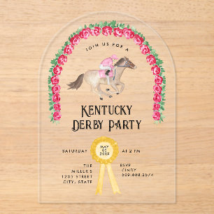 Elegant Horse Race Derby Party Acrylic Invitations