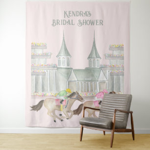 Elegant Horse Race Derby Party Photo Backdrop Tapestry