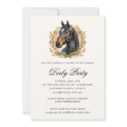Elegant Horse Race Watercolor Wreath Derby Party