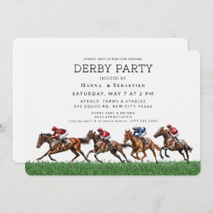 Elegant Horse Racing Garden Party Invitation