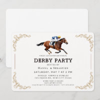 Elegant Horse Racing Garden Party Invitation