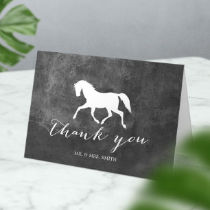 Elegant Horse Wedding Thank You Card