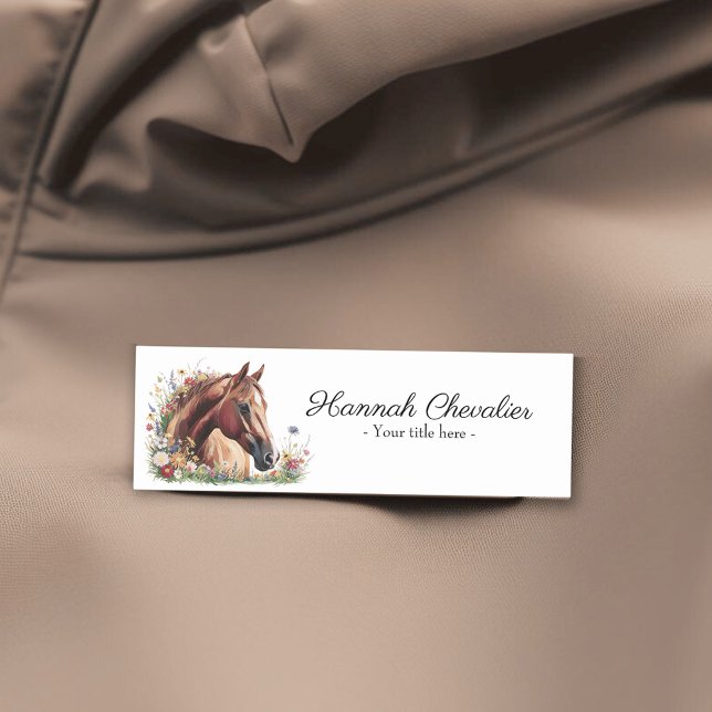 elegant horse with wildflower equestrian name tag (Creator Uploaded)