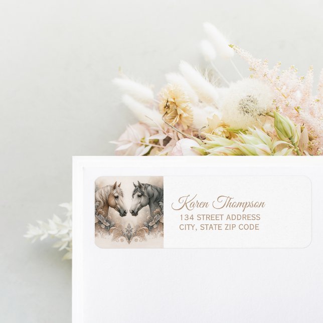 Elegant Horses Return Address Label (Elegant Horses Return Address Label)