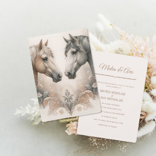 Elegant Horses Wedding Invitation