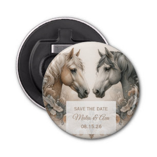 Elegant Horses Wedding Save the Date Bottle Opener