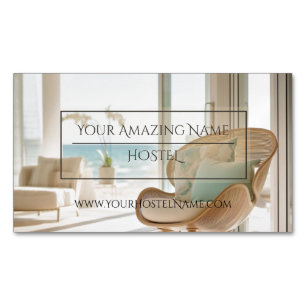 Elegant Hostel Photo Delicate Stylish Bright  Magnetic Business Card