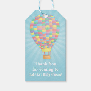 Elegant Hot Air Balloon Baby Shower Gift Tag