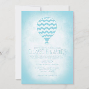Elegant Hot Air Balloon Wedding Invitations