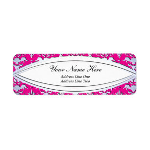 Elegant Hot Pink and Silver Embossed Damask