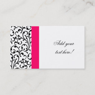 Elegant Hot Pink Business Card Modern Damask