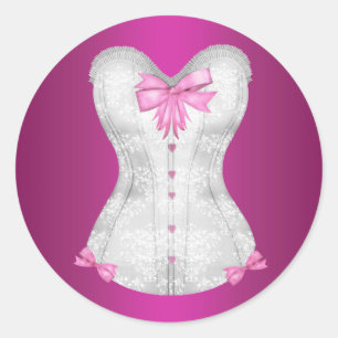 Elegant Hot Pink Corset Stickers