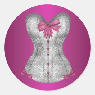 Elegant Hot Pink Corset Stickers