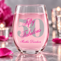 Elegant Hot Pink Fiftieth Birthday