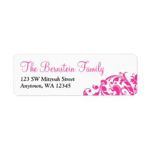 Elegant Hot Pink Flourish Bat Mitzvah