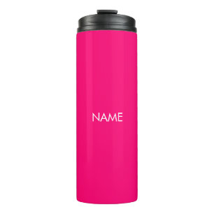 Elegant hot pink fuchsia custom name text monogram thermal tumbler