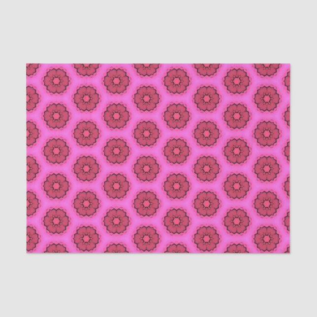 Elegant Hot Pink Geometric Pattern Girly Chic Tissue Paper (Front)