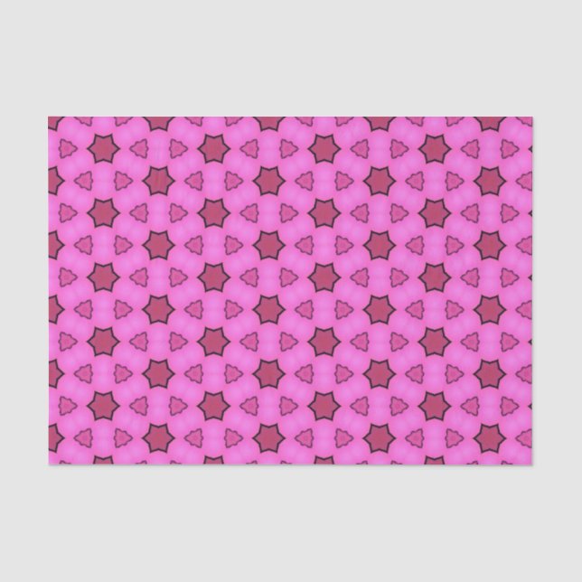 Elegant Hot Pink Geometric Pattern Girly Chic Tissue Paper (Front)