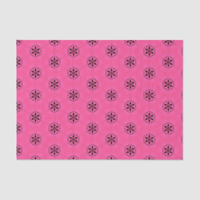 Elegant Hot Pink Geometric Pattern Girly Chic Tissue Paper (Front)