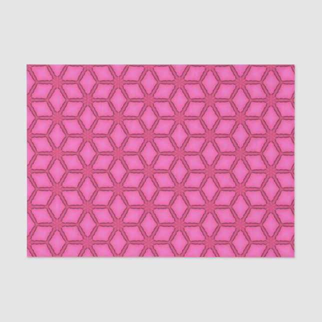 Elegant Hot Pink Geometric Pattern Girly Chic Tissue Paper (Front)