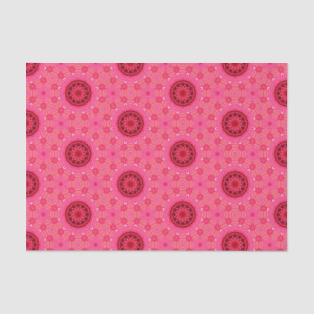 Elegant Hot Pink Geometric Pattern Girly Chic Tissue Paper (Front)