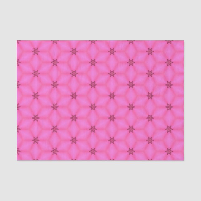 Elegant Hot Pink Geometric Pattern Girly Chic Tissue Paper (Front)