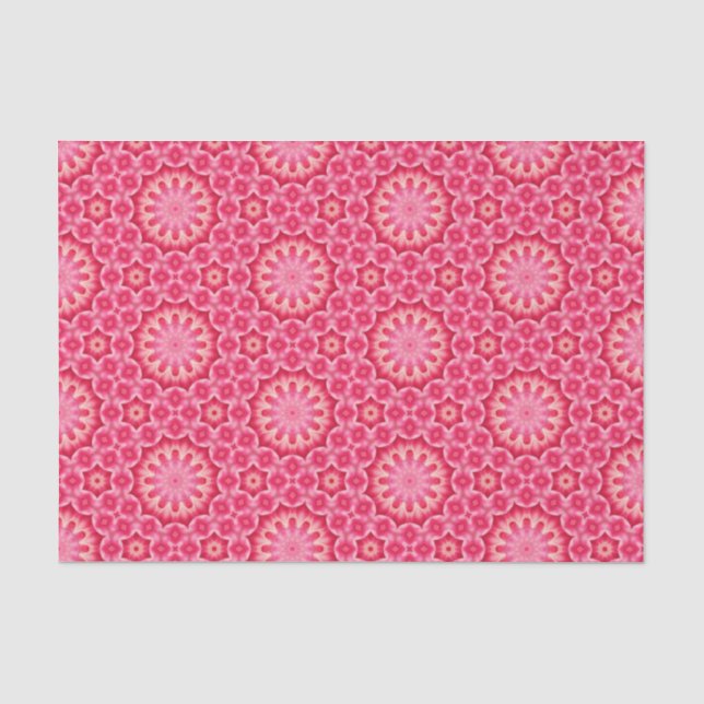 Elegant Hot Pink Geometric Pattern Girly Chic Tissue Paper (Front)
