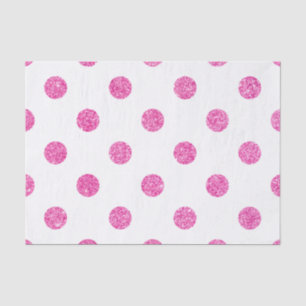 Elegant Hot Pink Glitter Polka Dots Pattern Tissue Paper