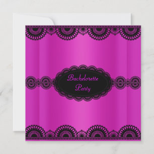 ELEGANT HOT PINK LACE BACHELORETTE PARTY INVITE