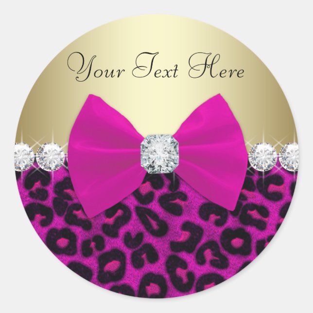 Elegant Hot Pink Leopard Stickers (Front)