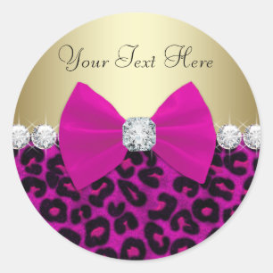 Elegant Hot Pink Leopard Stickers