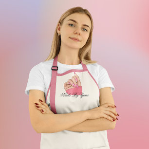 Elegant Hot Pink Nail Artist Manicurist  Apron