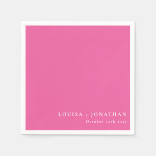 Elegant Hot Pink Trendy Minimalist Custom Napkin