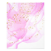 elegant hot pink watercolor faux glitter flyer (Back)
