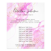 elegant hot pink watercolor faux glitter flyer (Front)