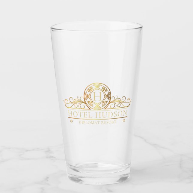 Elegant Hotel Business Gold Glass (Front)