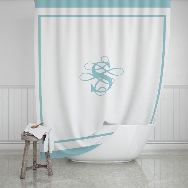 Elegant Hotel Chic Stylish Monogram Shower Curtain (Creator Uploaded)
