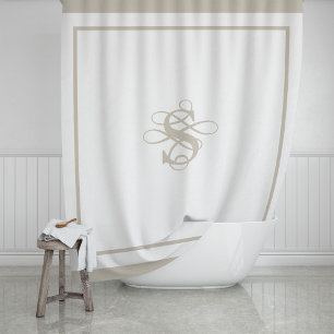 Elegant Hotel Chic Stylish Monogram Shower Curtain
