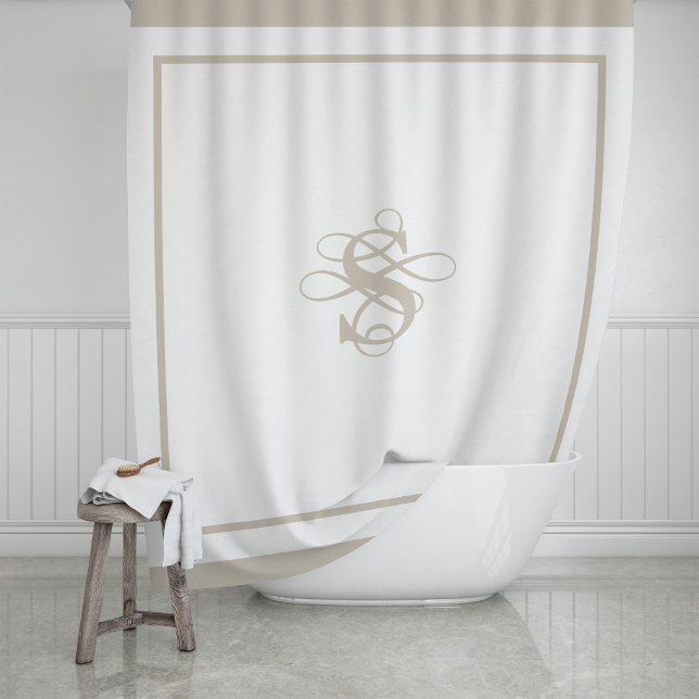 Elegant Hotel Chic Stylish Monogram Shower Curtain (Creator Uploaded)