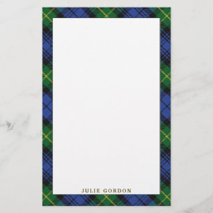 Elegant House of Gordon Clan Tartan Plaid Stationery