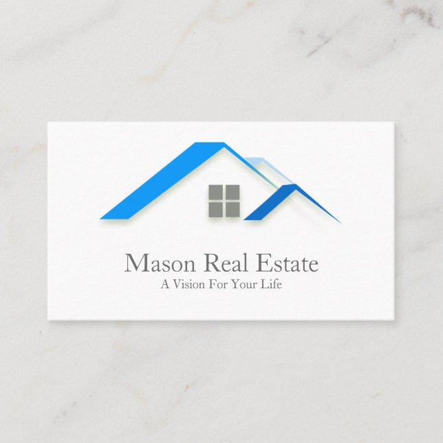 Elegant House Roof Real Estate - Business Card (Front)