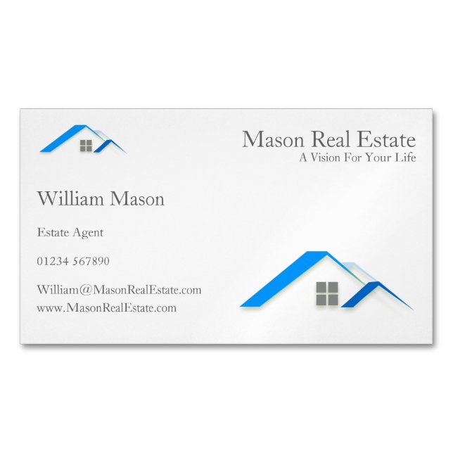 Elegant House Roof Real Estate - Business Card (Front)