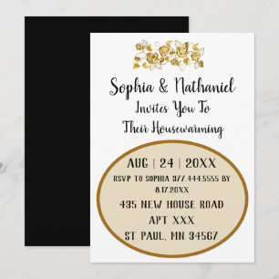 Elegant Housewarming Party Floral Accented  Invitation