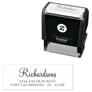 Elegant Housewarming Script Return Address Self-in Self-inking Stamp
