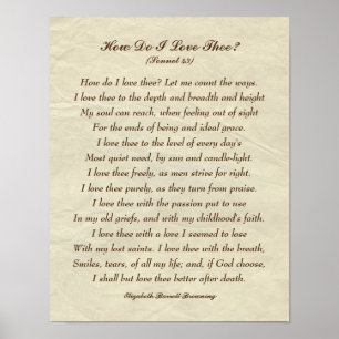Elegant How Do I Love Thee? Romantic Poem Poster