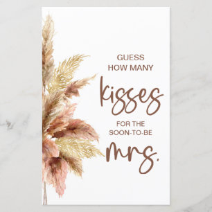 Elegant How Many Kisses Game Sign