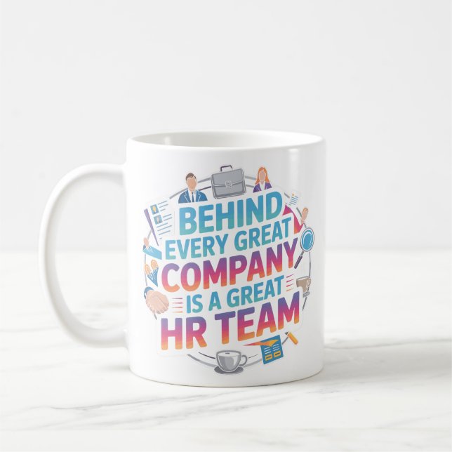 Elegant HR Team Appreciation Quote Design Coffee Mug (Left)